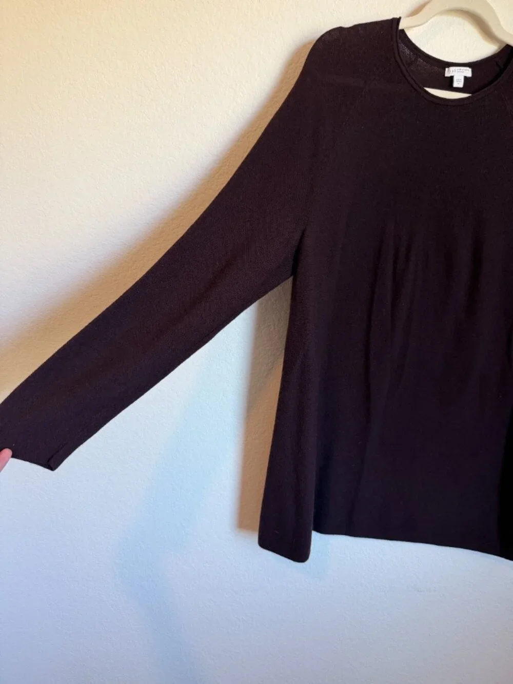 J. Jill 100% Merino Wool Washable Tunic Sweater XL Maroon Long Sleeve
